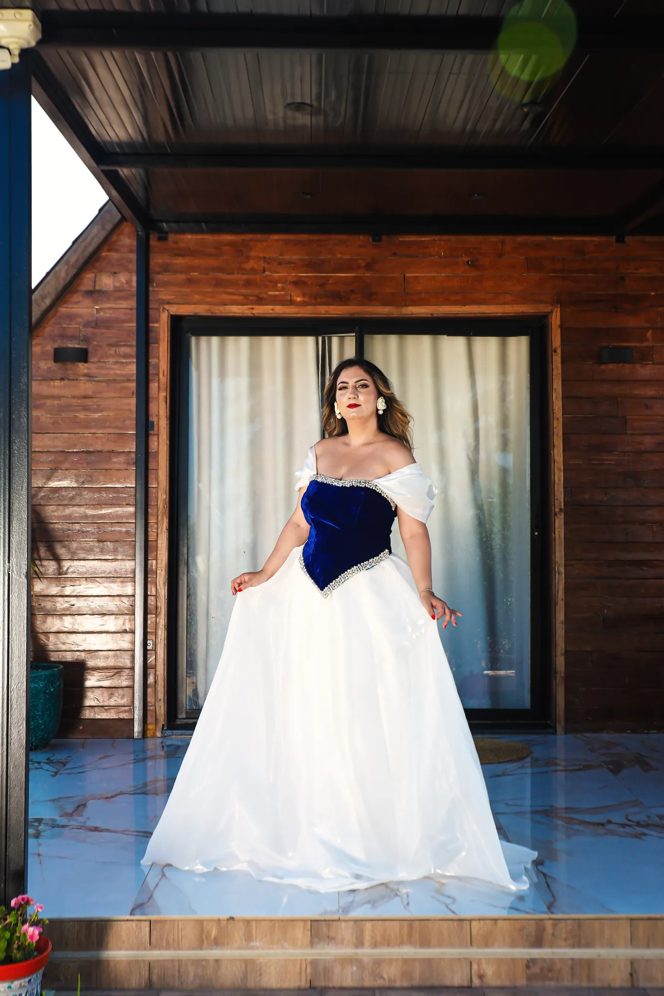Caftan Velours Bleu Roi